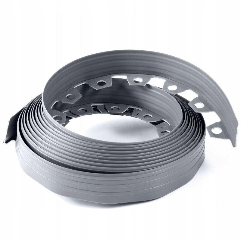 Grey Curved Lawn Edging Set with Pegs, 60mm Height