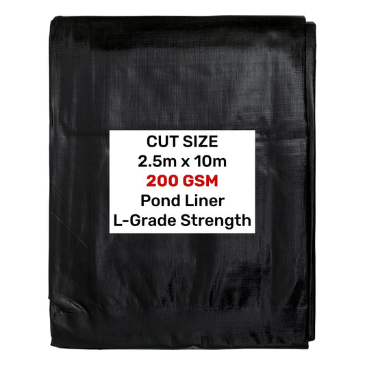 2.5m x 10m Black & Grey 200gsm Pond Liner