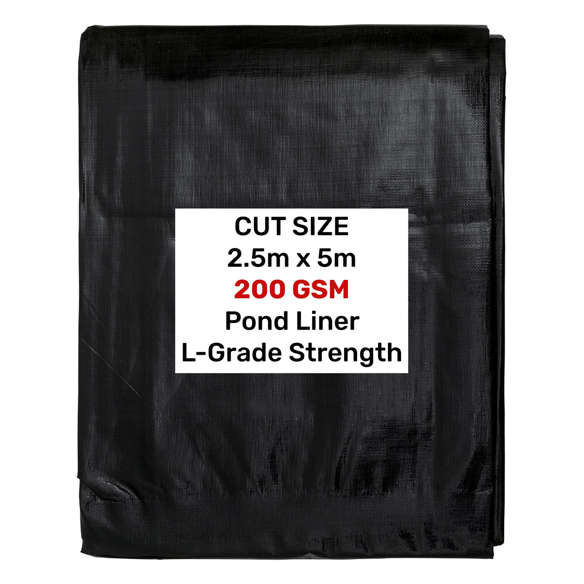2.5m x 5m Black & Grey 200gsm Pond Liner