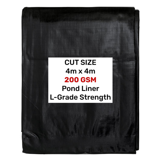 4m x 4m Black & Grey 200gsm Pond Liner