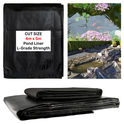 200gsm Black Flexible Pond Liner with Underlay, 4m x 5m