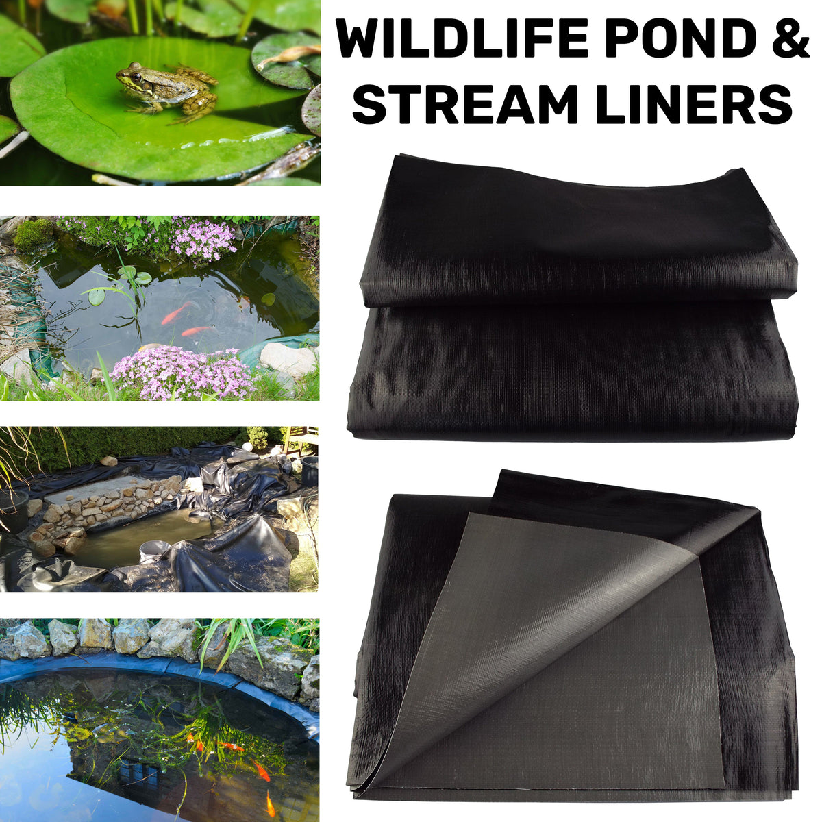 200gsm Black & Grey Flexible Garden Pond Liners