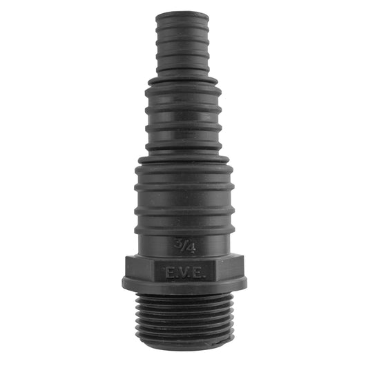 Stepped Barbed Connector for 13mm/ 20mm/ 25mm Hose, 3/4" BSPM