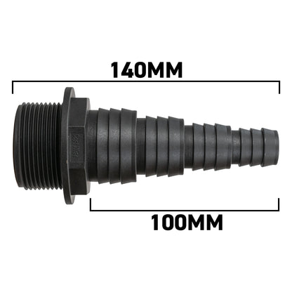 Stepped Barbed Connector for 20mm/ 25mm/ 32mm/ 40mm Hose, 1.5" BSPM