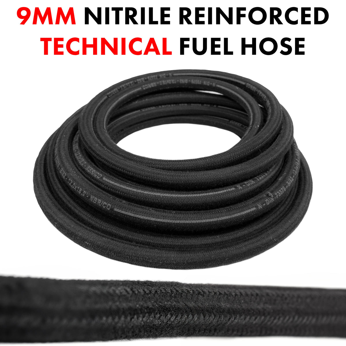 9mm Braided Rubber DIN 73379 Type B Fuel Hose