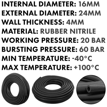 16mm Rubber Reinforced J30 R6 Fuel Hose