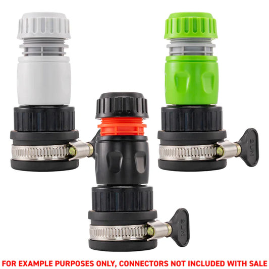 Valved 4 Way Tap Splitter Adapter, Multiple Quick Connect Outlets From One Tap