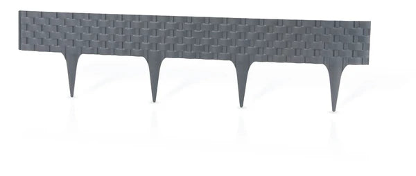 Grey Rattan Texture Palisade Lawn Edging, 2.4m