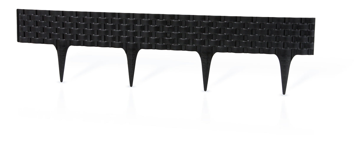 Black Rattan Texture Palisade Lawn Edging, 2.4m