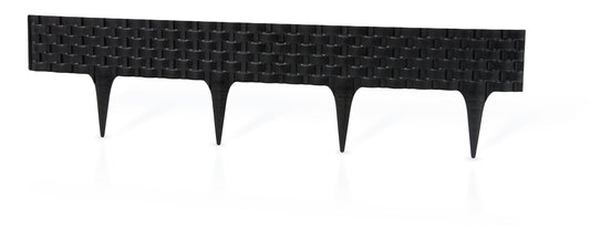 Black Rattan Texture Palisade Lawn Edging, 2.4m