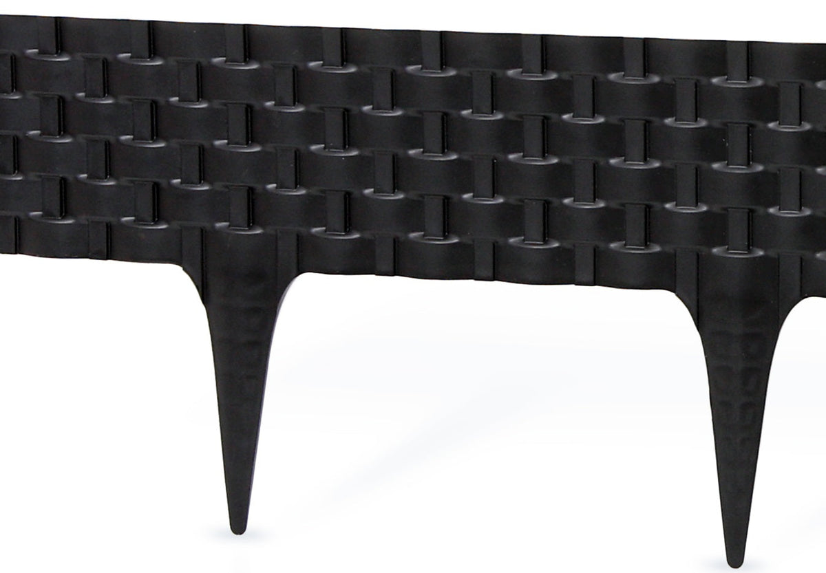 Black Rattan Texture Palisade Lawn Edging, 2.4m