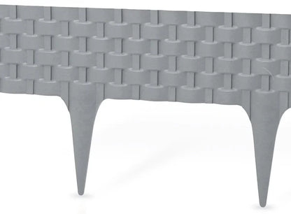 Grey Rattan Texture Palisade Lawn Edging, 2.4m
