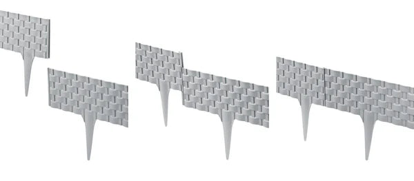 Grey Rattan Texture Palisade Lawn Edging, 2.4m