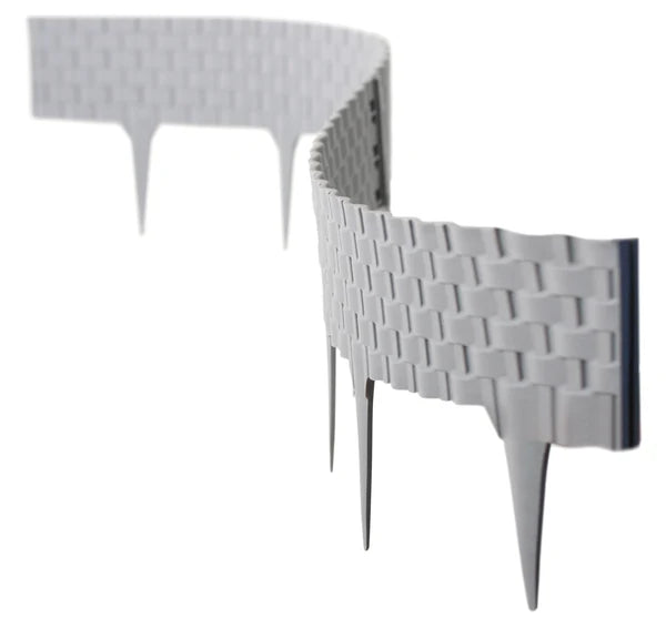 Grey Rattan Texture Palisade Lawn Edging, 2.4m