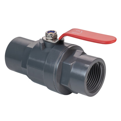 Polypropylene Lever Valve with Stainless Steel Ball, 1/2"