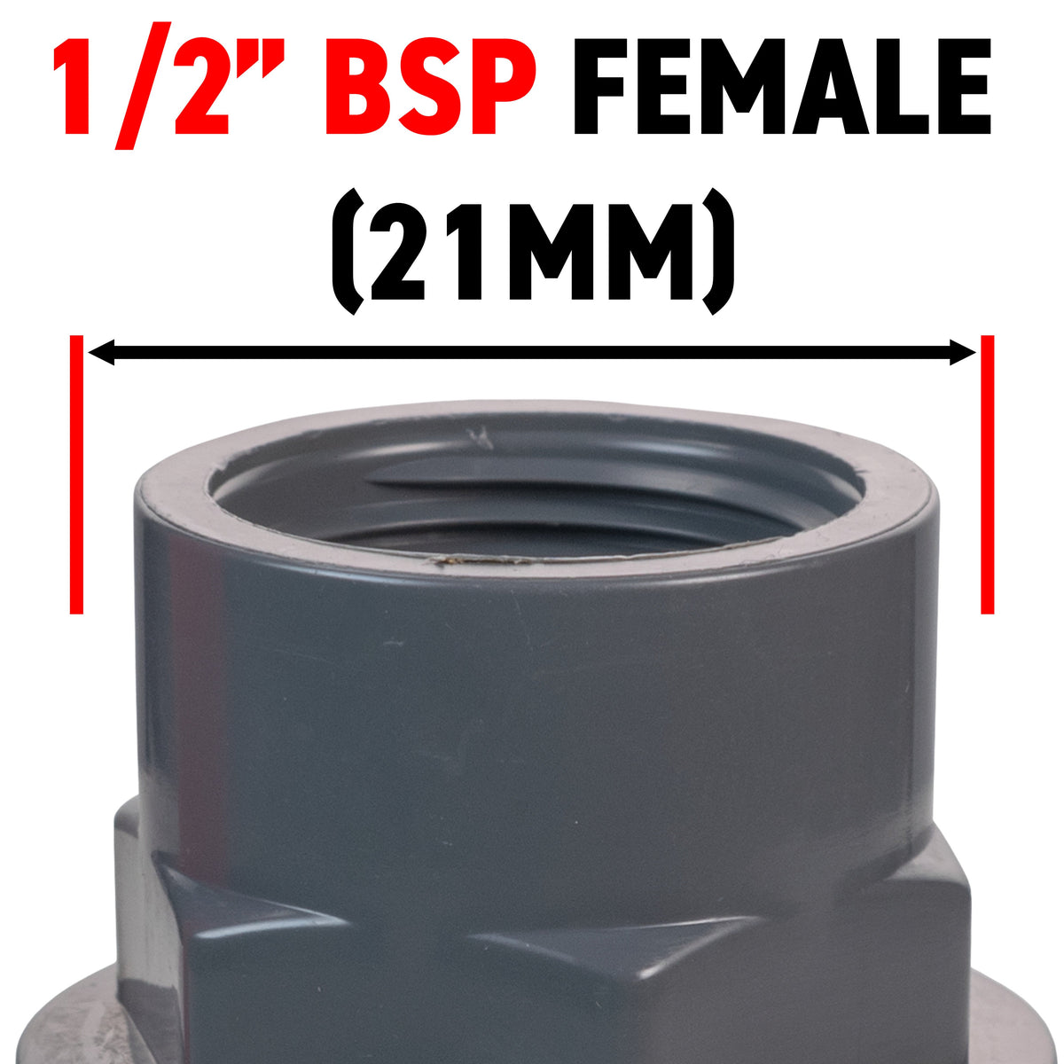 Polypropylene Lever Valve with Stainless Steel Ball, 1/2"