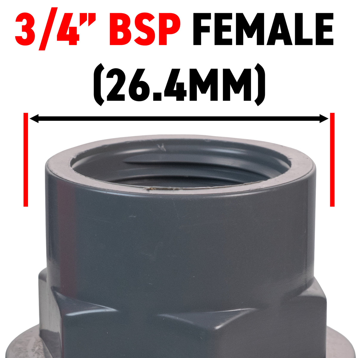Stainless Steel Ball PP Valve & Barbed Outlet, 3/4"