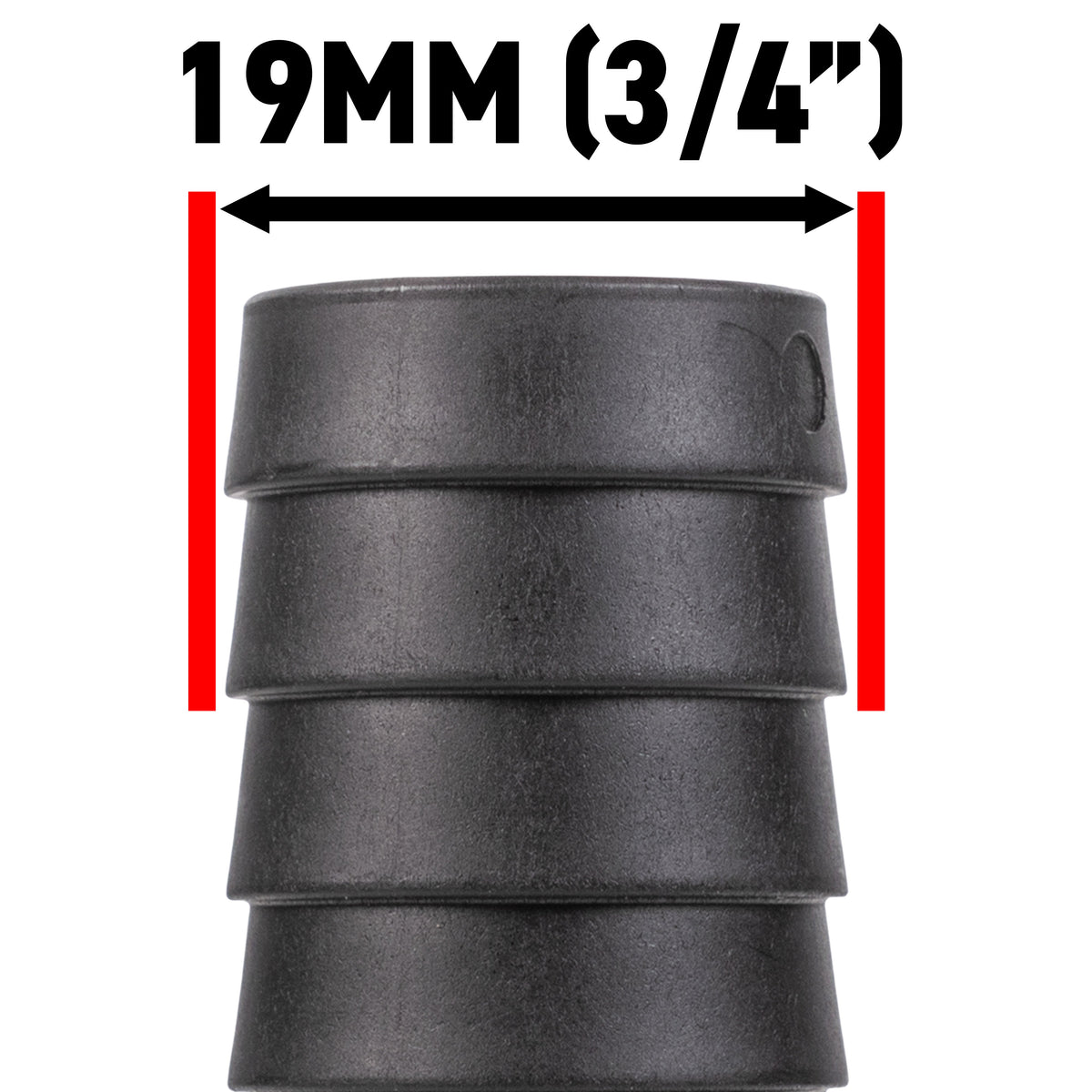Stainless Steel Ball PP Valve & Barbed Outlet, 3/4"