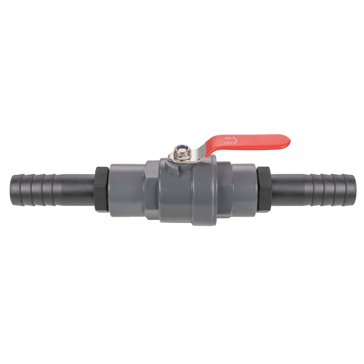 Stainless Steel Ball PP Valve & Barbed Outlet, 3/4"