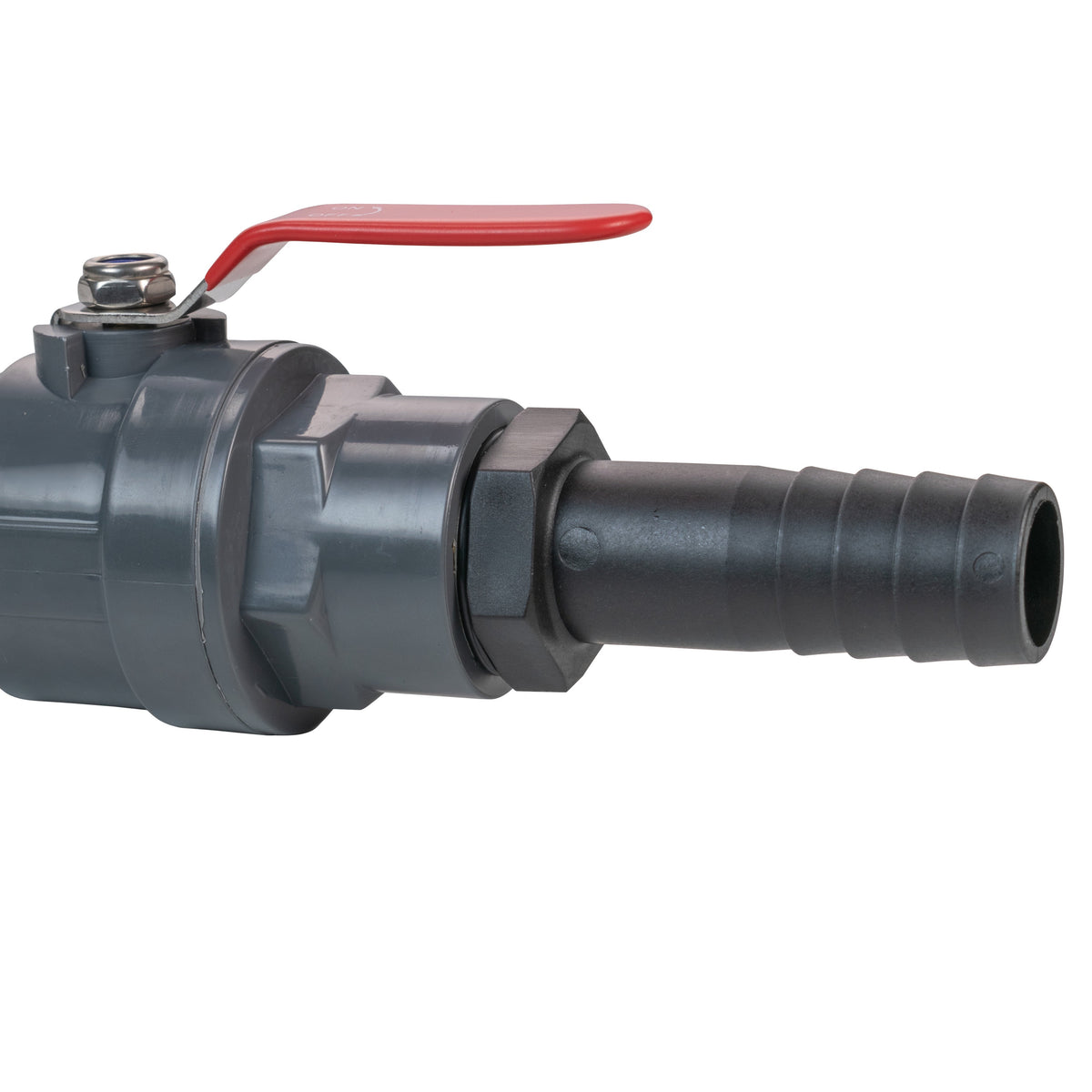 Stainless Steel Ball PP Valve & Barbed Outlet, 3/4"