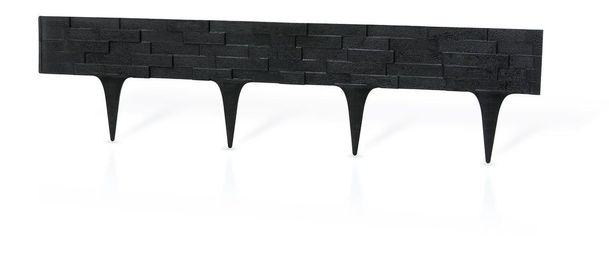 Black Slate Texture Palisade Lawn Edging, 2.38m