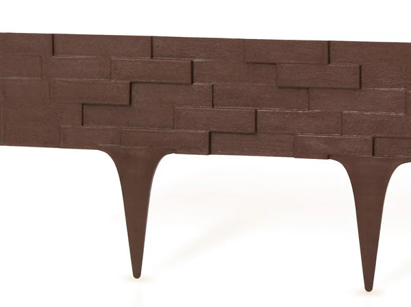 Brown Slate Texture Palisade Lawn Edging, 2.38m
