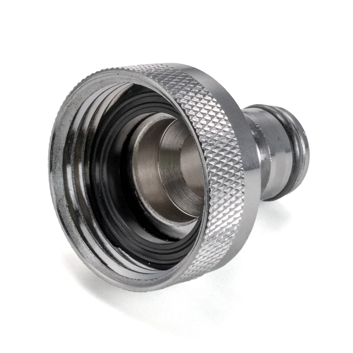 Female Tap Connector – 1” BSPF, Nickel Plated Brass