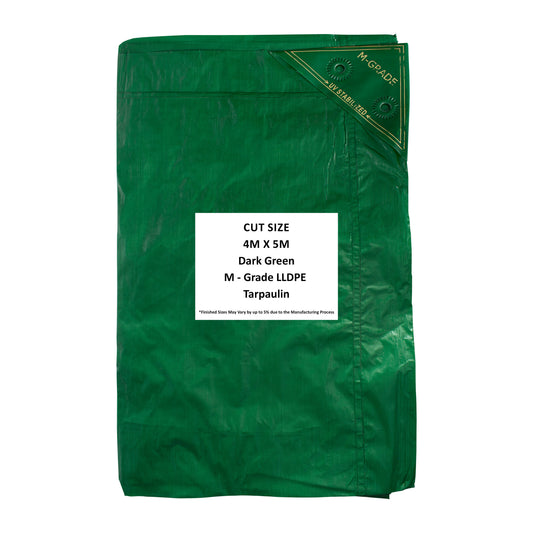 4m x 5m Green 100gsm LLDPE Tarpaulin