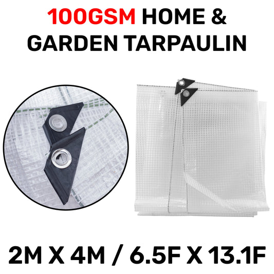 2m x 4m Clear Monotex 100gsm Tarpaulin