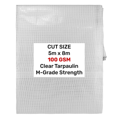 5m x 8m Clear Monotex 100gsm Tarpaulin