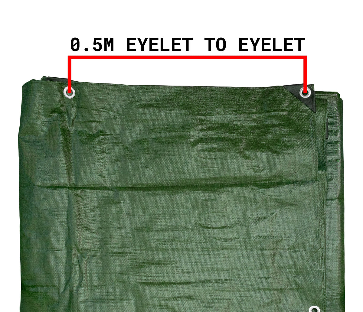 1m x 1m Green & Brown Tarpaulins, L-Grade 220 GSM