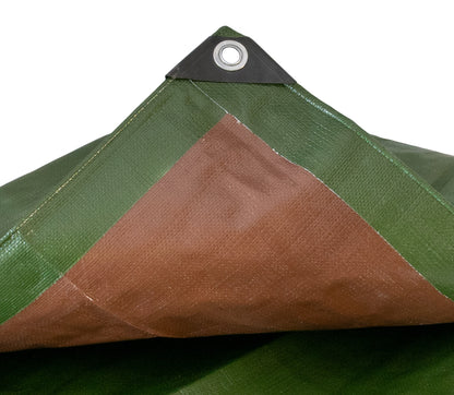 1m x 1m Green & Brown Tarpaulins, L-Grade 220 GSM