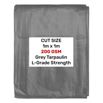 1m x 1m Grey 200gsm Heavy-grade Tarpaulin