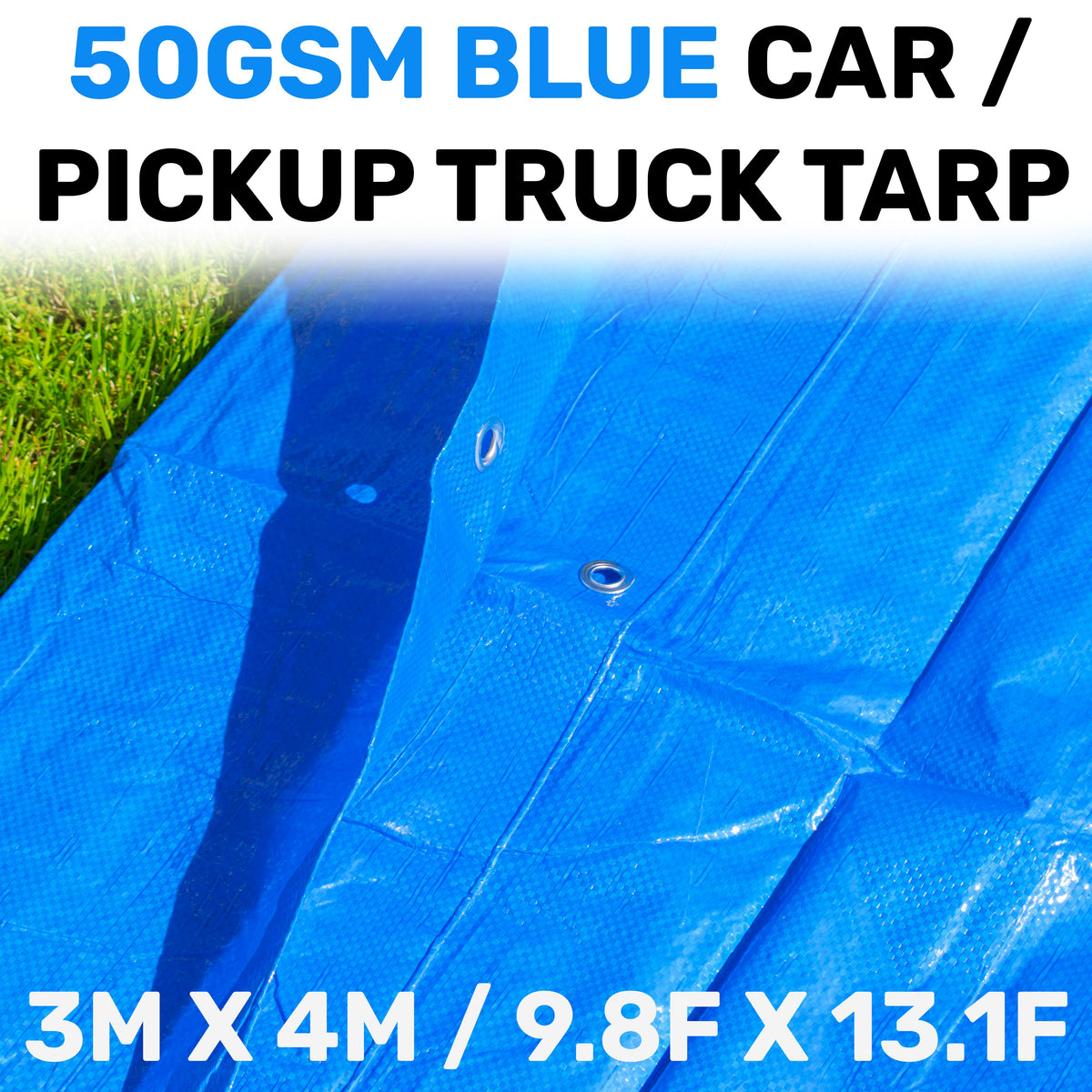 3m x 4m Blue 50gsm Tarpaulin