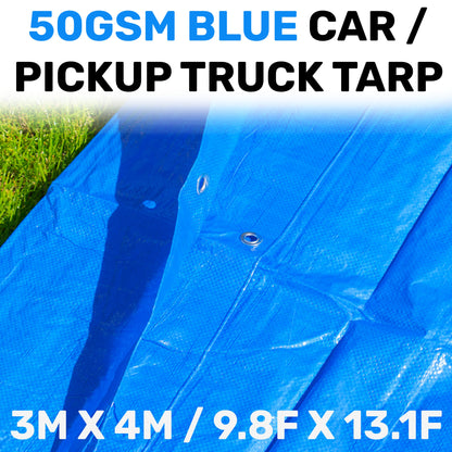 3m x 4m Blue 50gsm Tarpaulin