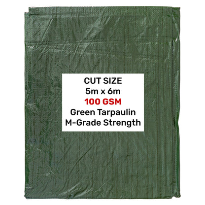 5m x 6m Green 100gsm Tarpaulin