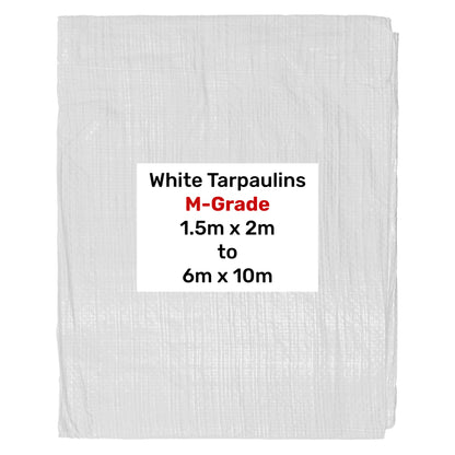 3m x 5m White 100gsm Tarpaulin