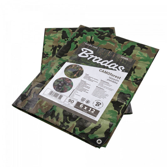 3m x 5m Camouflage Tarpaulins, Bradas 90 GSM