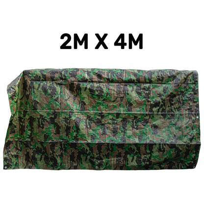 2m x 4m Camouflage 90gsm Tarpaulin