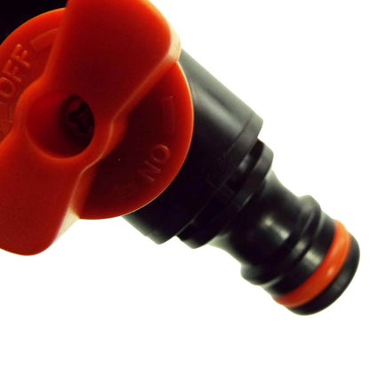 Double Outlet Tap Splitter with Valves, Black