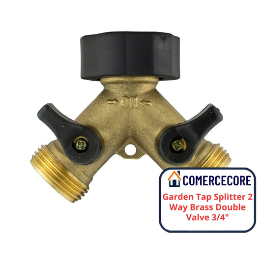 2-way Tap Splitter Valve with 3/4" Threads, Brass