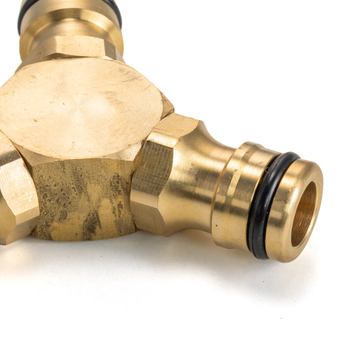 Three Way Male Quick Connector, Brass