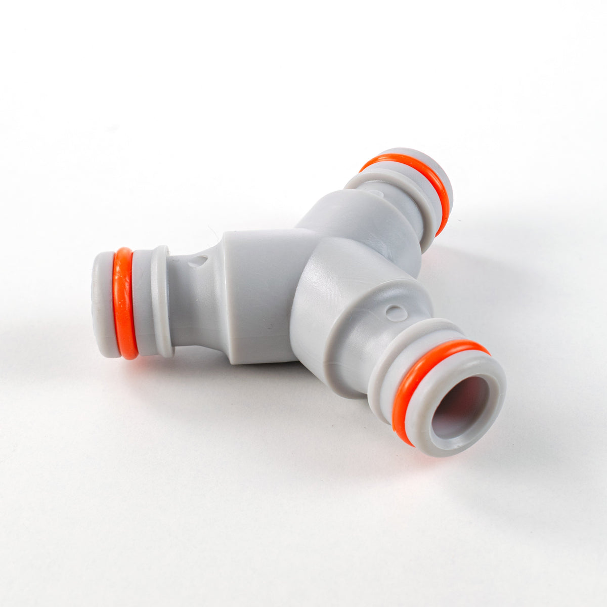 Three Way Male Quick Connector, Grey