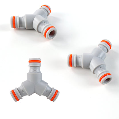 Three Way Male Quick Connector, Grey