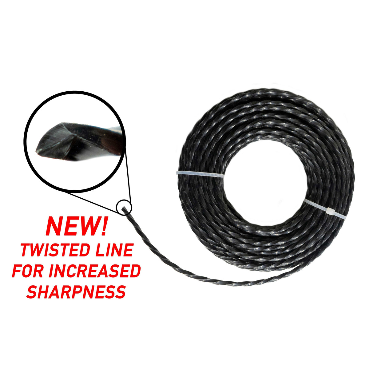 15m Twisted Black Trimmer Line, 2mm