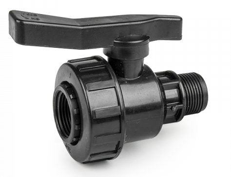 Polypropylene Single Union M-F Thread Ball Valve, 1"