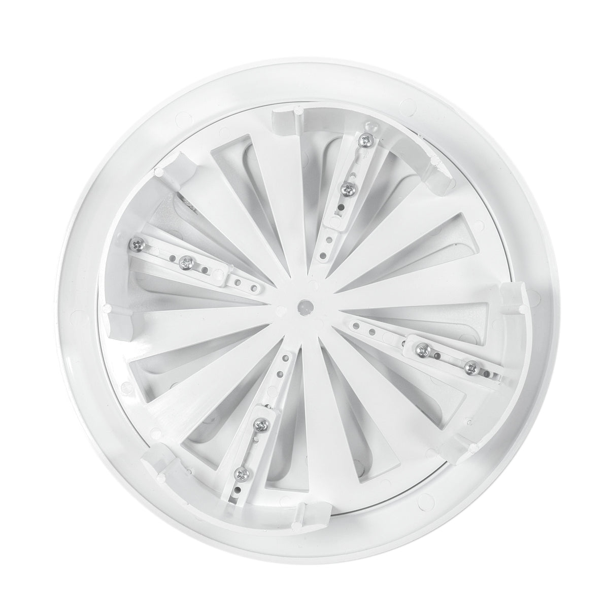 White Adjustable Round Louvre Vent, 80mm - 160mm