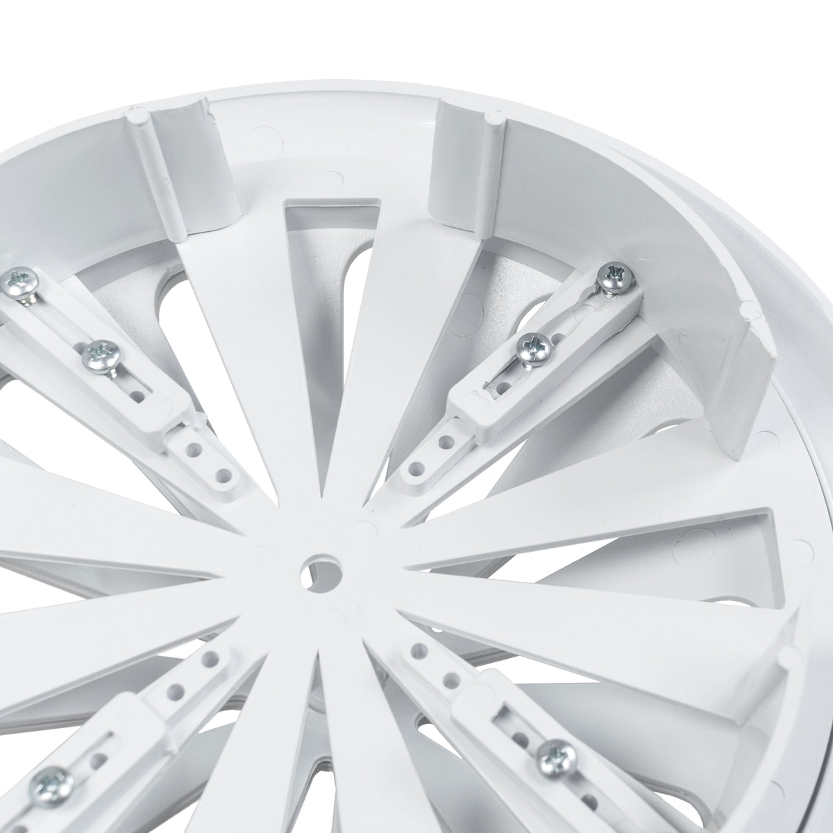 White Adjustable Round Louvre Vent, 80mm - 160mm