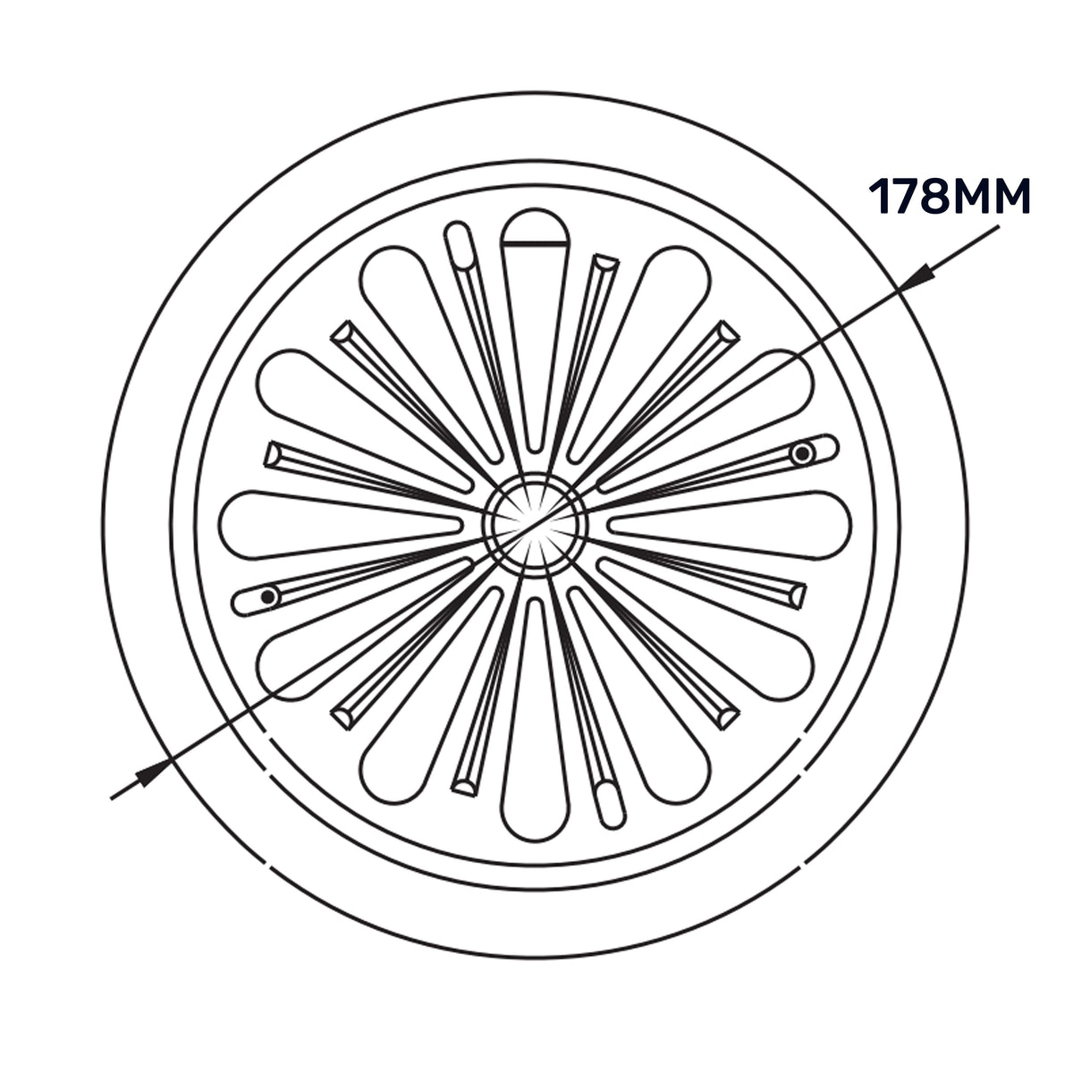 White Adjustable Round Louvre Vent, 80mm - 160mm