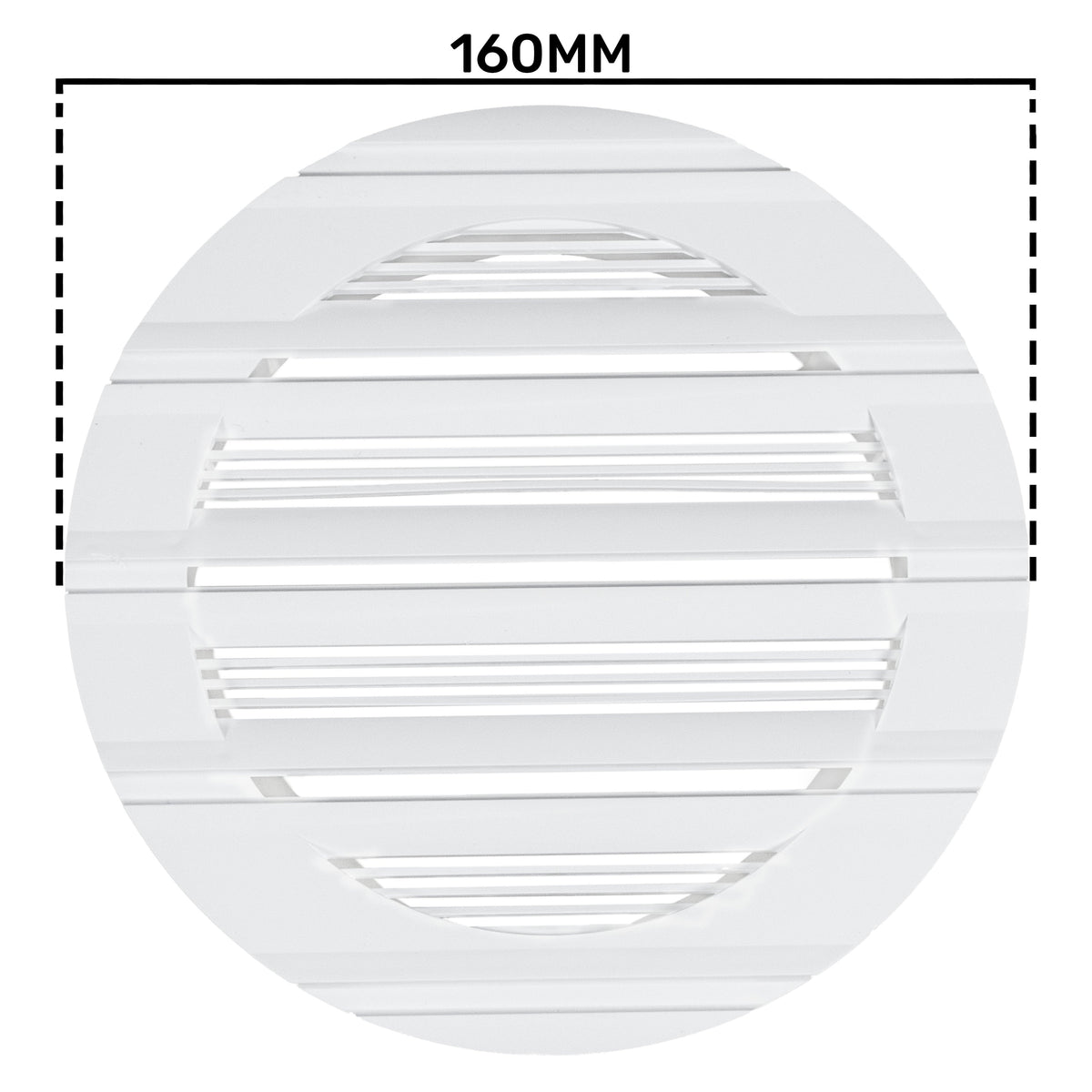 White Round Bella Louvre Vent, 125mm